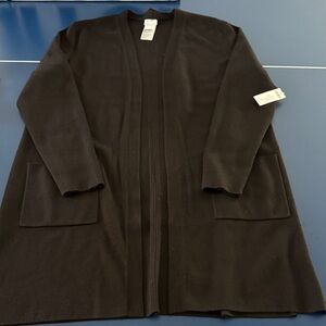 Chico's Black Knit duster Cardigan with coordinating sleeveless mock neck